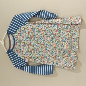 Blue and White Fall Flowers Shirt  Boden Girls 5-6Y